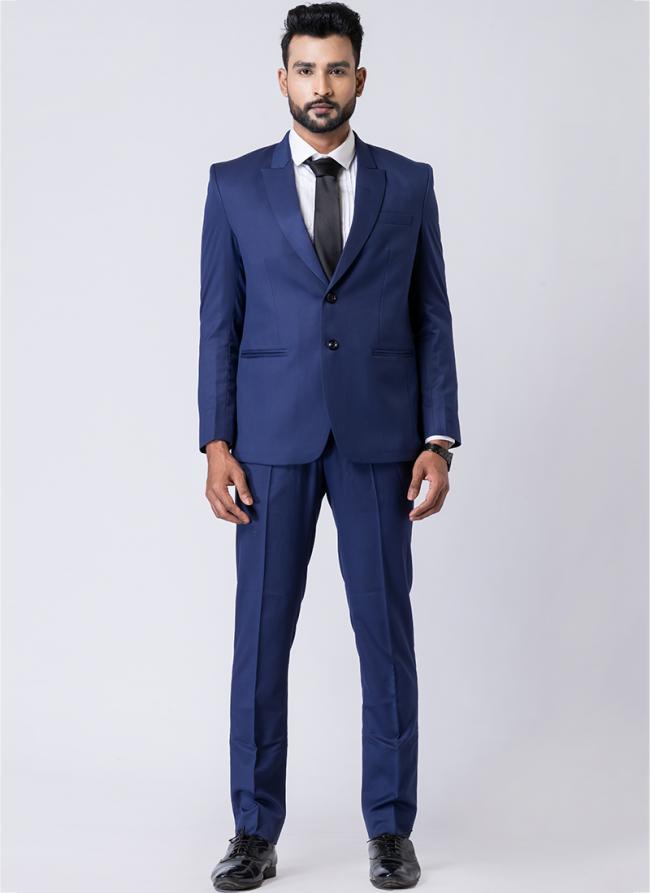 Polyster Tr Blue Party Wear Formal Blazer With Trouser